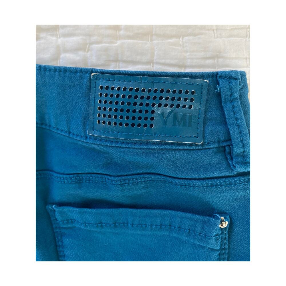 YMI Jeggings Peacock Blue Jeggings Zip Fly Mid Rise Ankle Size Medium - Picture 6 of 11
